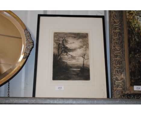 Willie Rawson, framed and glazed pencil signed etching