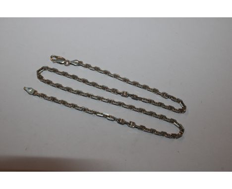 A 16.5" solid Sterling silver anchor link chain 