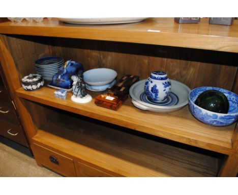 A quantity of Royal Copenhagen Christmas plates, a Bing and Grondhal pedestal bowl decorated with seagull, pottery dish, trin
