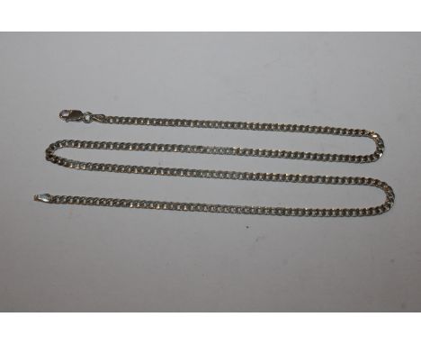 A 20" solid Sterling silver flat link chain 