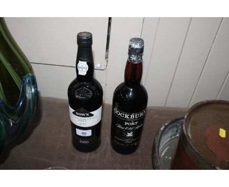 A bottle of Cockburns Fine Old Ruby Port, and a bottle of Dow's Late Bottled Vintage Port year 2000
