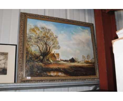 John Constable Reeve, oil on canvas depicting a farmyard scene
