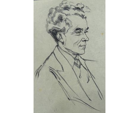 Eena Plachte (1893-1986). Portrait study, drawing, studio stamp, 9cm x 24cm, and another.Provenance: Brannan Archive.