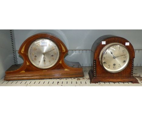 A 1920's mantel clock with Westminster chime; and another similar