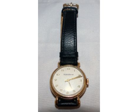 A gents Jaeger LeCoultre 9 carat gold cased wristwatch
