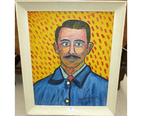 Norman MacDonald:  "Self Portrait", oil on canvas, signed and dated 16.2.63, 21½" x 17", framed