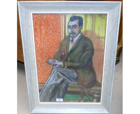 Norman MacDonald:  "Self Portrait", pastel, signed and dated 1.2.64, 20" x 14", framed and glazed