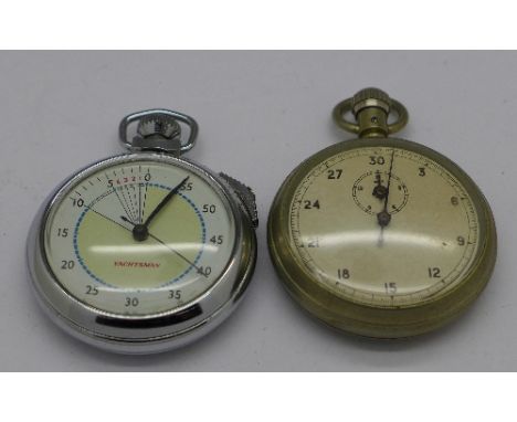 Two stopwatches including military issue with broad arrow, 1/10 Sec. VC/2534, 6828 to the case back