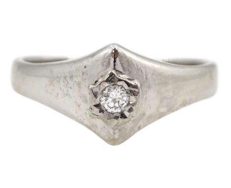 18ct white gold single stone diamond ring, London 1972Condition Report:Approx 4.2gm, size M-N