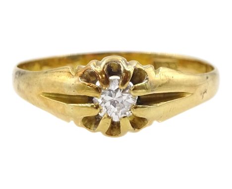 Early 20th century 18ct gold single stone old cut diamond ring, stamped, diamond approx 0.25 caratCondition Report:Approx 2.7