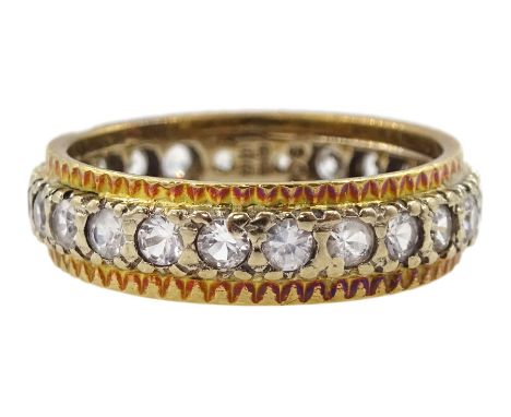 18ct clear paste stone set full eternity ring, Birmingham 1987Condition Report:Approx 4.5gm, size N, max depth = 5.2mm