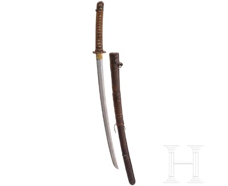 Shin Gunto, Japan, Showa-Periode  Klinge Shinogi Tsukuri, Chu Kissaki, leichtes Torii Zori, gefertigt aus industriell geferti
