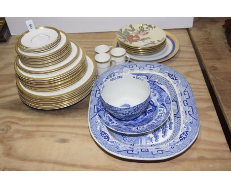 A large collection of various ceramics To include a large meat platter, a Copeland Spode Quiach with Robert Burns inscription