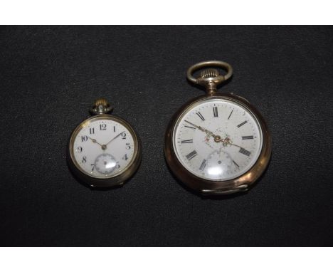 Two ladies pocket watchesTo include a Swiss silver pocket watch and a plated pocket watch. 