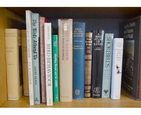 Thirteen volumes of Ornithological books including Baxter &amp; Rintoul The Birds of Scotland, two volumes, published by Oliv