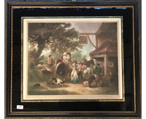 Henry T. Greenhead (1849 - 1926) after George Morland ( 1763-1804), The Market Cart, coloured mezzotint, signed in pencil low