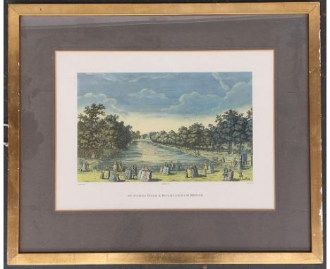 After Canaletto, St. James Park &amp; Buckingham House, colour print, 28.5x39cm 