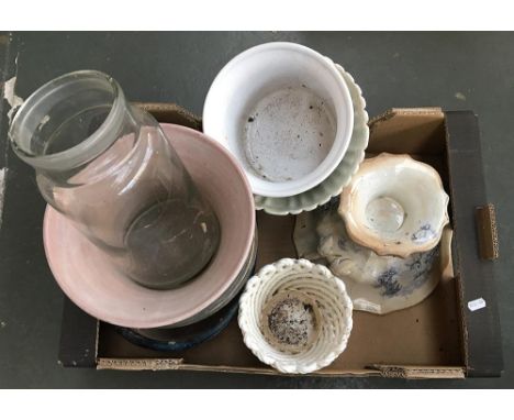 A large collection of ceramic and stoneware planters and tureens 