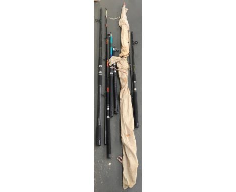 Abu Garcia Conolon 300 Graphite 8ft rod; Silstar GR 3629-360 Graphite Beach rod 3.60m; Daiwa Sea Serpent Boat rod; vintage Be