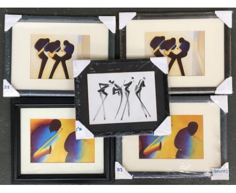 Jazz interest: Patrick Cirenna, five prints, 13x17.5cm 