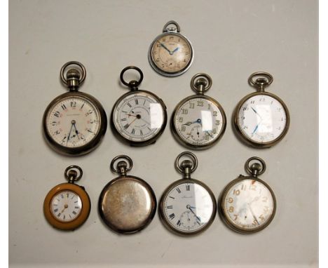 An early 20th century silver cased hunter pocket watch having an enamel dial with Roman numerals and subsidiary seconds dial 