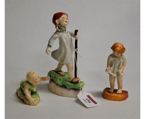A Royal Worcester porcelain figure, No.3260 'Thursday's child has far to go'; and two others 'Joan' modelled by F.G. Doughty 