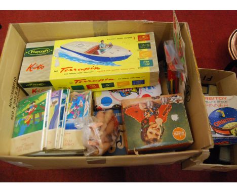 One box containing Playcraft The Terapin Model Power Speed boat, various children's toys, books etc&nbsp;