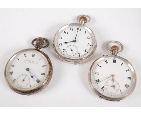 A gent's silver cased open faced pocket watch, by Pleasance &amp; Harper of Bristol, having keyless wind lever movement, dia.