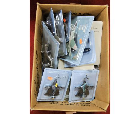 A collection of Ge Fabbri 1.100 diecast scale model aeroplanes, with card backing and plastic covers