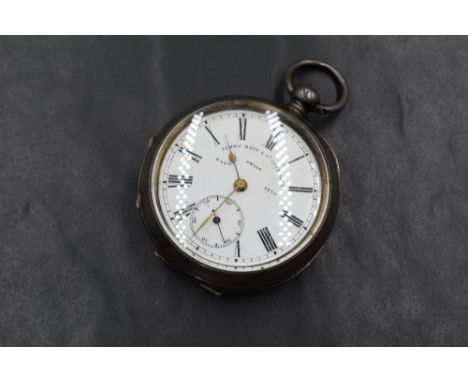 A Victorian 0.935 grade silver open face key wound pocket watch, the white dial with Roman numerals, marked James Reid &amp; 