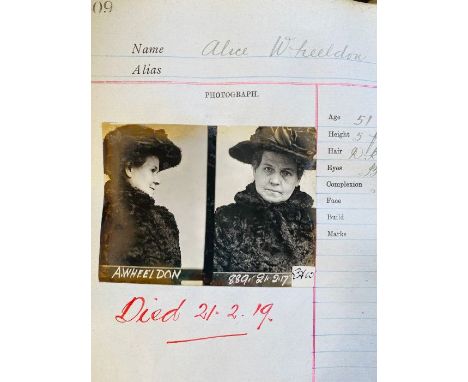Police Photograph Book, St. Mary's Gate, Derby, 1890-1920, approximately 500 pages of individual criminal profiles with accom