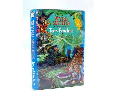 Pratchett, Terry. Wyrd Sisters, first edition, London: Gollancz, 1988. Octavo, publisher's cloth, unclipped dust-jacket, prot