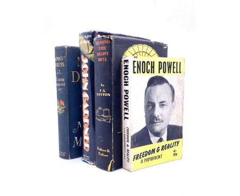 Powell, Enoch. Freedom and Reality, signed paperback, 1969, bearing Rotary Club of the Ise Valley rubber stamp, tog. w/ Haunt