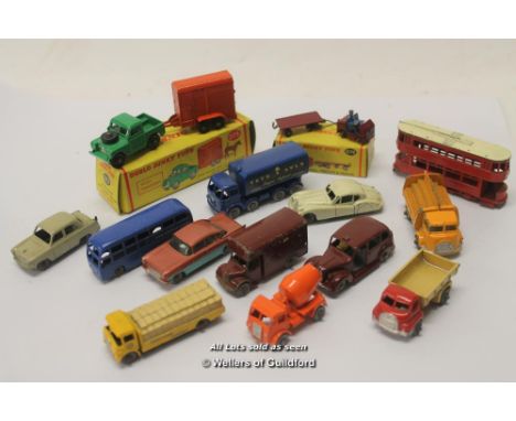 Dublo Dinky Toys no 073, Land Rover with Horse Trailer and horse, no 076 Lansing Bagnall Tractor &amp; Trailer, both boxed; t