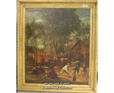 *After John Steen 1625-1679  The Skittle Players Gilt Frames Print 