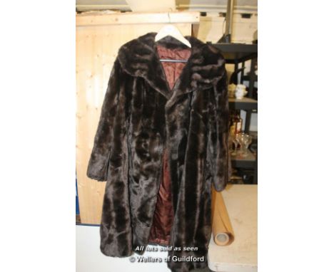 A Brown Faux Fur Ladies Coat 