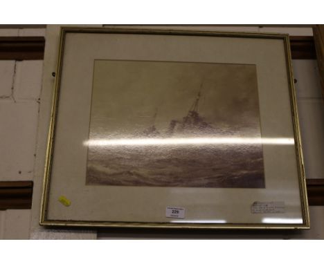 A WW2 framed photograph depicting HMS Egret 