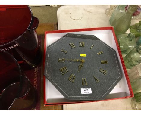 A Cornwall slate wall clock 