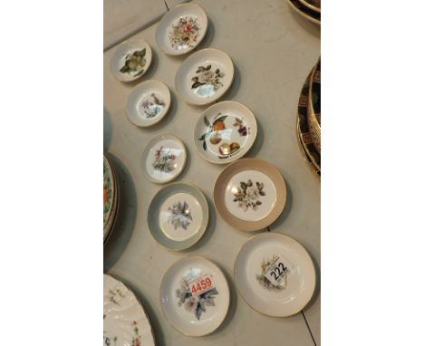Set of ten Royal Worcester floral pin dishes all different 