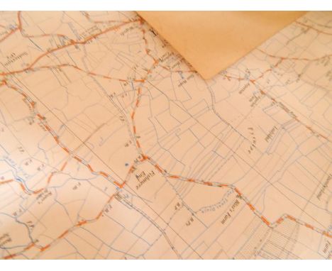 Maps of Lincolnshire and Nottinghamshire, mainly 1:25 000 scale, first mounting material, tracing paper and card, (large qty)