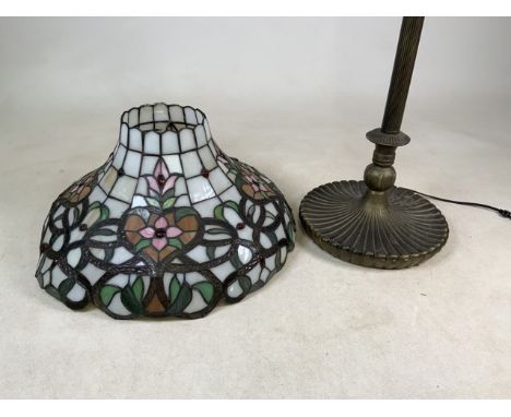 A Tiffany style shade with standard lamp base.W:50cm x D:50cm x H:24cm