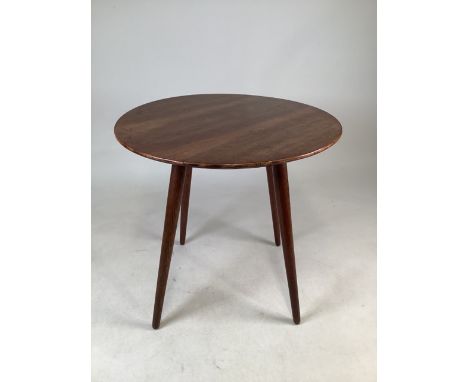 A mid century Ercol style circular teak coffee table. W:56cm x D:56cm x H:53cm