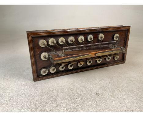 A 19th Century inlaid rosewood flutina accordion with mother of pearl keys (some a/f)