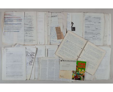 The original manuscript from the book on Pink Floyd by Rick Sanders, published by Futura Press in 1976, including publisher c