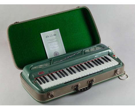 Dave Rotheray/ The Beautiful South Koestler suitcase Harmaphone portable piano keyboard, vintage 1960's portable piano keyboa