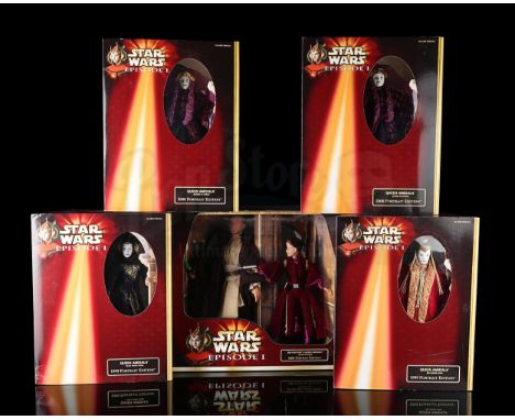 HASBRO - Set of five 12" portrait edition Queen Amidala action figures, dressed in various costumes. One box is a Defence of 