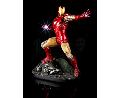 SIDESHOW - Iron Man Mark VI maquette. Includes elaborate display base and US 5 V.D.C power supply. Underside of base labelled