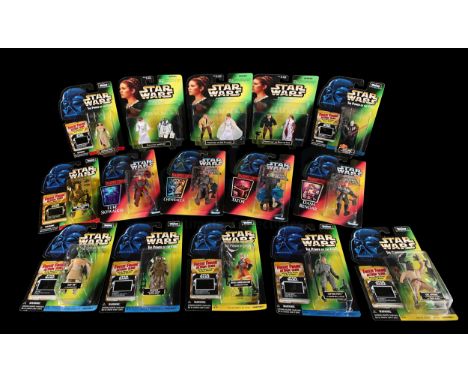 KENNER - Fifteen figures from the Power of the Force and the Shadows of the Empire series. Punched cardback. One of the packa