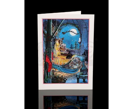 LUCASFILM - Designed by Ralph McQuarrie. Reads "May all your dreams come true, Happy Holidays, The Lucasfilm Family". Excelle