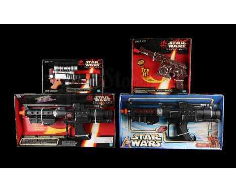 HASBRO - Four blasters including Tatooine Blaster Pistol, Naboo Foam-Firing Blaster, Battle Droid Blaster Rifle and Battle Dr